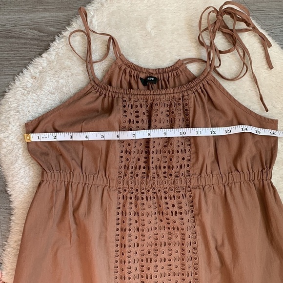 J. Crew Tan Summer Spaghetti Strap Eyelet Dress Size Medium - Picture 13 of 17